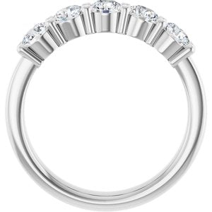 14K White Gold Round 2.5 Mm Polished 1/3 Ctw Lab-Grown Diamond Anniversary Band Size 7
