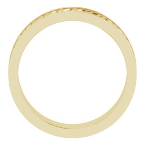 14K Yellow Gold 6 Mm Polished Patterned Band Size 9