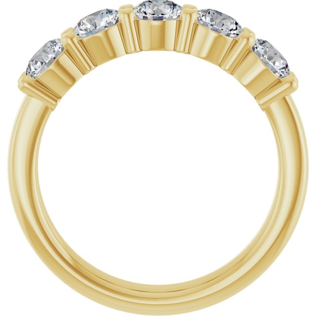 14K Yellow Or White Gold Round Polished Lab-Grown Diamond Anniversary Band, Size: 7