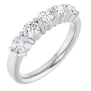 14K White Gold Round 2.5 Mm Polished 1/3 Ctw Lab-Grown Diamond Anniversary Band Size 7
