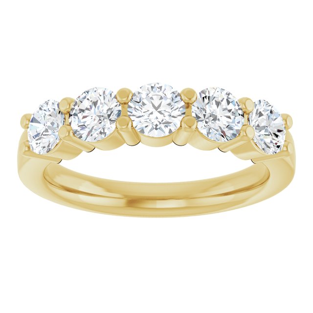 14K Yellow Or White Gold Round Polished Lab-Grown Diamond Anniversary Band, Size: 7