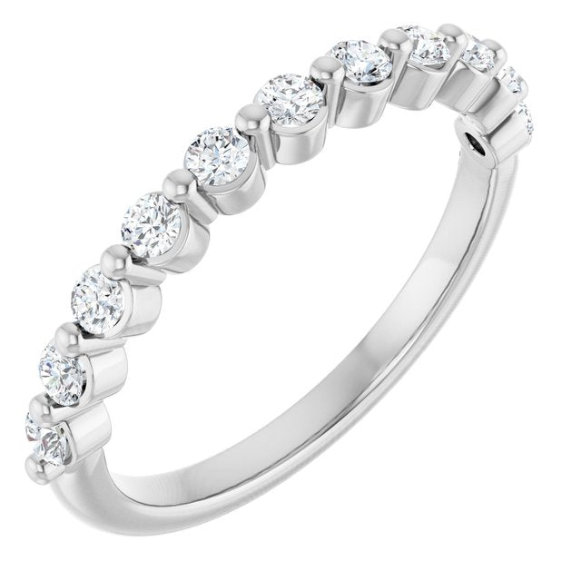 14K Yellow Or White Gold Round Polished Lab-Grown Diamond Anniversary Band, Size 7