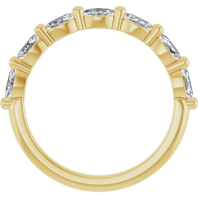 14K Yellow Or White Gold Marquise Polished Natural Diamond Anniversary Band, Size 7