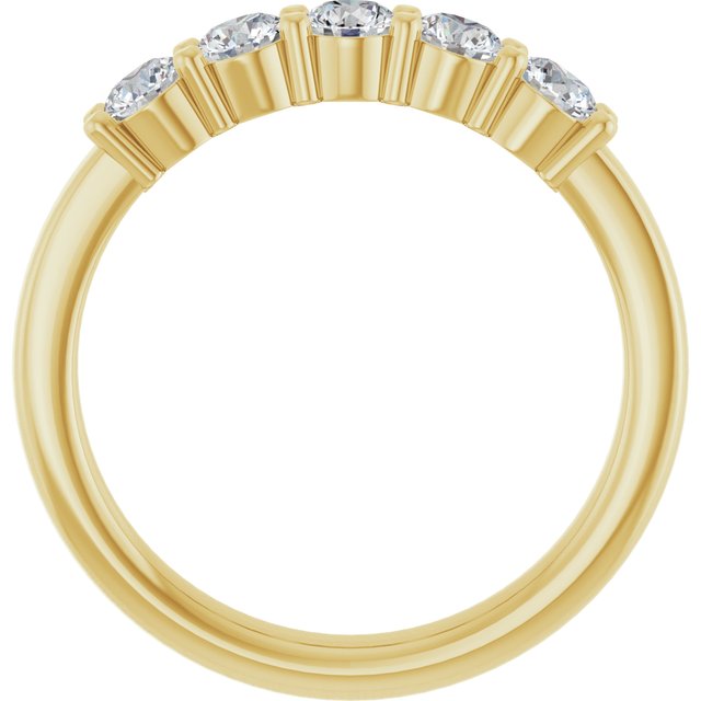 14K Yellow Or White Gold Round Polished Lab-Grown Diamond Anniversary Band, Size: 7