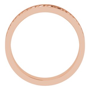 14K Yellow Or White Or Rose Gold Or Sterling Silver Or Platinum 6 mm Scale Patterned Band