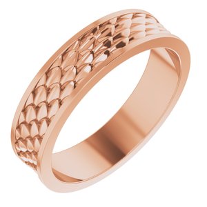 14K Yellow Or White Or Rose Gold Or Sterling Silver Or Platinum 6 mm Scale Patterned Band