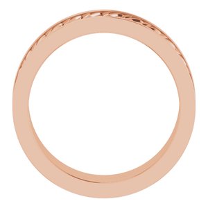 14K Yellow Or White Or Rose Gold Or Sterling Silver Or Platinum 6 mm Scale Patterned Band