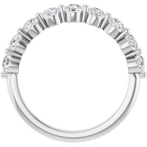 14K White Gold Round 2.8 Mm Polished 5/8 Ctw Lab-Grown Diamond Anniversary Band Size 7