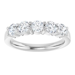 14K White Gold Round 2.5 Mm Polished 1/3 Ctw Lab-Grown Diamond Anniversary Band Size 7