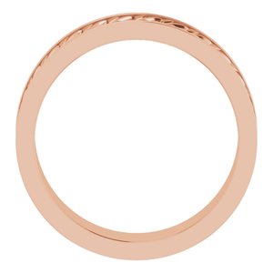 14K Yellow Or White Or Rose Gold Or Sterling Silver Or Platinum 6 mm Scale Patterned Band