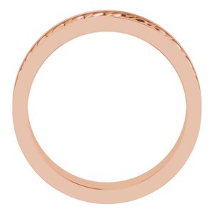 14K Yellow Or White Or Rose Gold Or Sterling Silver Or Platinum 6 mm Scale Patterned Band