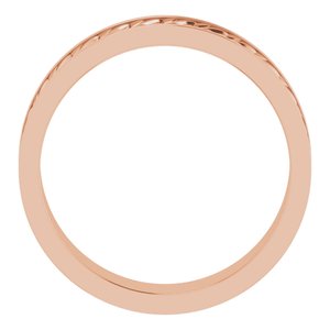 14K Yellow Or White Or Rose Gold Or Sterling Silver Or Platinum 6 mm Scale Patterned Band