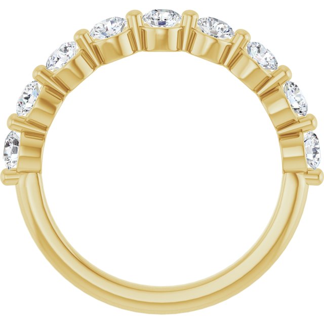 14K Yellow Or White Gold Round Polished Lab-Grown Diamond Anniversary Band, Size 7
