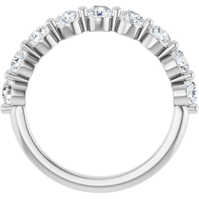 14K Yellow Or White Gold Round Polished Natural Diamond Anniversary Band, Size 7