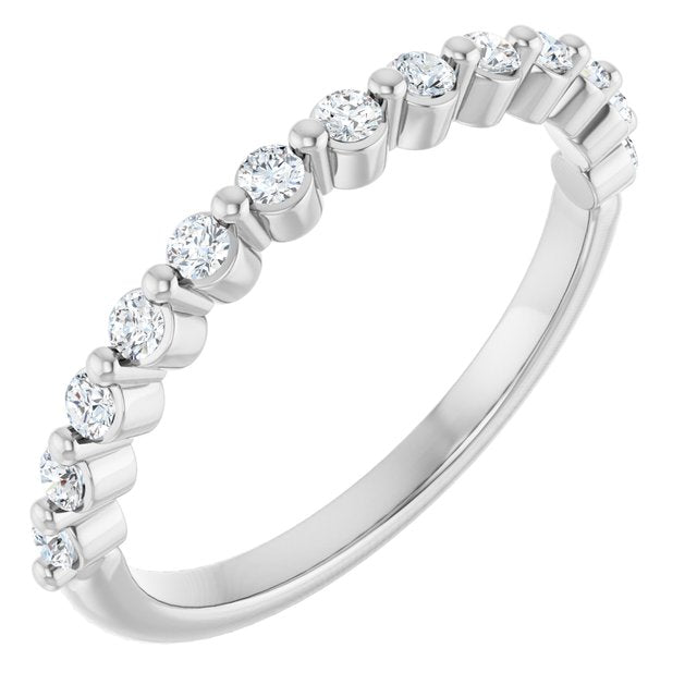 14K Yellow Or White Gold Round Polished Natural Diamond Anniversary Band, Size 7