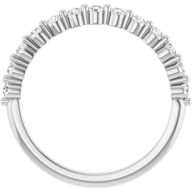 14K Yellow Or White Gold Round Polished Natural Diamond Anniversary Band, Size 7