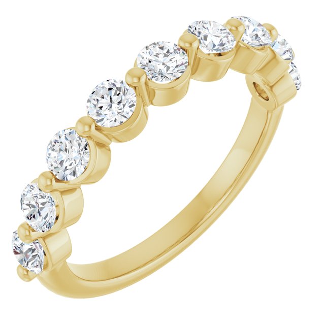 14K Yellow Or White Gold Round Polished Lab-Grown Diamond Anniversary Band, Size 7
