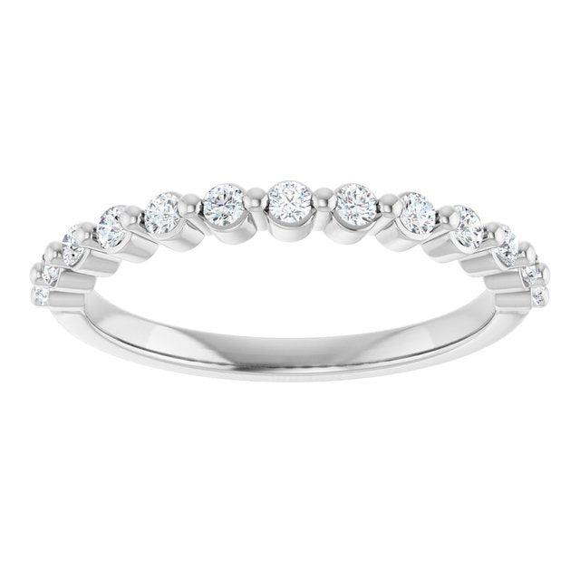 14K Yellow Or White Gold Round Polished Natural Diamond Anniversary Band, Size 7