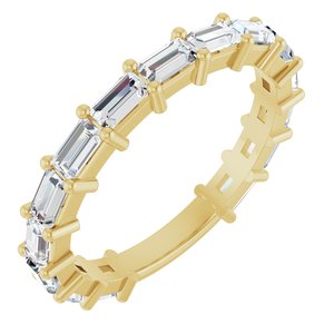 14K Yellow Gold Straight Baguette 3.5 X 2 Mm Polished 1 1/2 Ctw Natural Diamond Anniversary Band Size 7