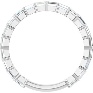 14K White Gold Straight Baguette 2.5 X 1.5 Mm Polished 5/8 Ctw Natural Diamond Anniversary Band Size 7