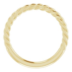 14K Yellow Gold 1.7 Mm Polished Rope Band Size 5
