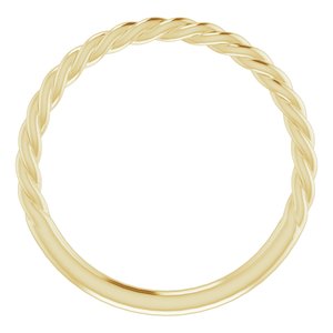 14K Yellow Gold 1.7 Mm Polished Rope Band Size 9