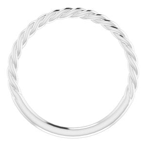 14K White Gold 1.7 Mm Polished Rope Band Size 9