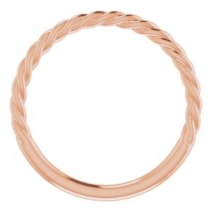 14K Rose Gold Or Platinum 1.7 mm Rope Band