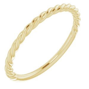 14K Yellow Gold 1.7 Mm Polished Rope Band Size 9