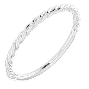 14K White Gold 1.7 Mm Polished Rope Band Size 9