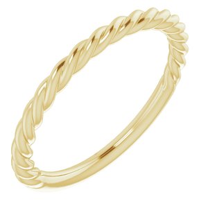 14K Yellow Gold 1.7 Mm Polished Rope Band Size 5
