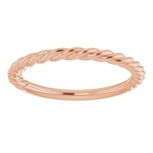 14K Rose Gold Or Platinum 1.7 mm Rope Band