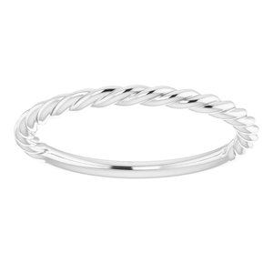 14K White Gold 1.7 Mm Polished Rope Band Size 6