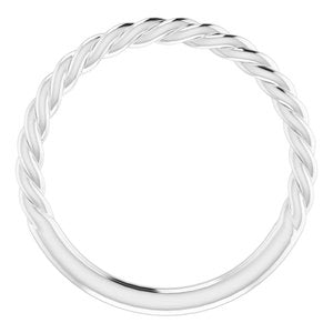 14K White Gold 1.7 Mm Polished Rope Band Size 6