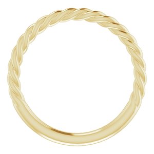 10K Yellow Or White Gold 1.7 mm Rope Band