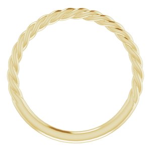 14K Yellow Gold 1.7 Mm Polished Rope Band Size 8