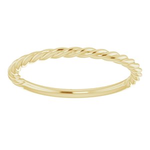 14K Yellow Gold 1.7 Mm Polished Rope Band Size 8