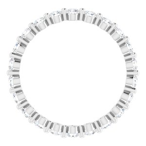 14K White Gold Round 2 Mm Gh Si2-Si3 5/8 Ctw Natural Diamond Eternity Band Size 5