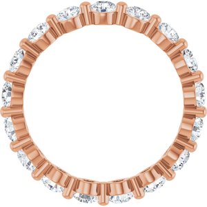 14K Rose Gold Round 3 Mm Gh Si2-Si3 1 3/4 Ctw Natural Diamond Eternity Band Size 7