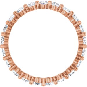 14K Rose Gold Round 2.25 Mm Gh Si2-Si3 1 Ctw Natural Diamond Eternity Band Size 7