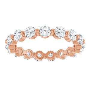 14K Rose Gold Round 3 Mm Gh Si2-Si3 1 3/4 Ctw Natural Diamond Eternity Band Size 7