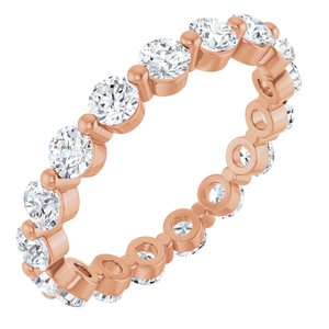 14K Rose Gold Round 3 Mm Gh Si2-Si3 1 3/4 Ctw Natural Diamond Eternity Band Size 7