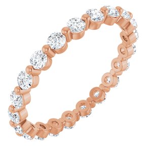 14K Rose Gold Round 2.25 Mm Gh Si2-Si3 1 Ctw Natural Diamond Eternity Band Size 7