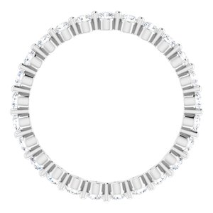 14K White Gold Round 1.7 Mm Gh Si2-Si3 1/2 Ctw Natural Diamond Eternity Band Size 5