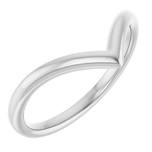 14K White Gold Polished Contour Band Size 7