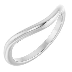 14K White Gold Polished Contour Band Size 7