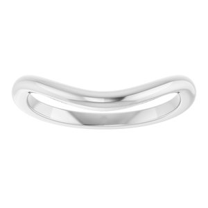 Platinum Polished Contour Band Size 7