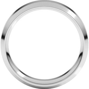 18K Yellow Or White Or Rose Gold Beveled-Edge Comfort-Fit Flat Band