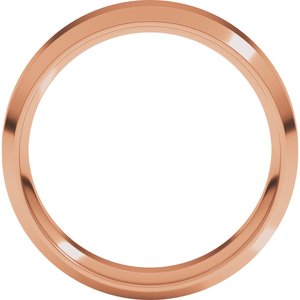 18K Yellow Or White Or Rose Gold Beveled-Edge Comfort-Fit Flat Band