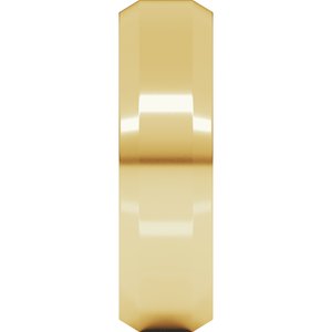 18K Yellow Or White Or Rose Gold Beveled-Edge Comfort-Fit Flat Band